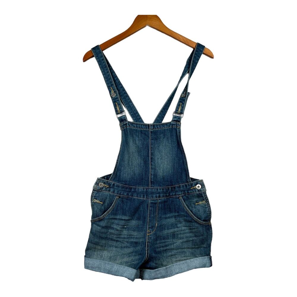 Levis Denizen Jean Shortalls Women's Denim Overalls Shorts Dark Wash XS